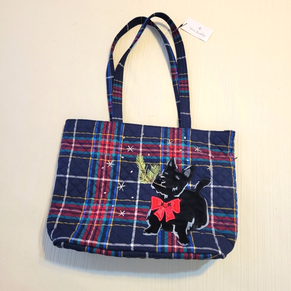 Vera Bradley plaid holiday scottie dog bag